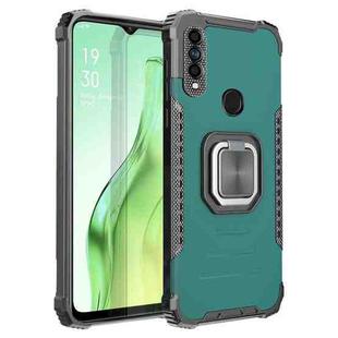 For OPPO A31 / A8 Fierce Warrior Series Armor All-inclusive Shockproof Aluminum Alloy + TPU Protective Case with Ring Holder(Green)