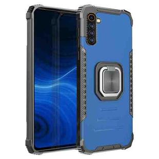 For OPPO Realme 6 Fierce Warrior Series Armor All-inclusive Shockproof Aluminum Alloy + TPU Protective Case with Ring Holder(Blue)