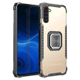 For OPPO Realme 6 Fierce Warrior Series Armor All-inclusive Shockproof Aluminum Alloy + TPU Protective Case with Ring Holder(Gold)