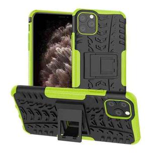 For iPhone 11 Pro Max Tire Texture TPU + PC Shockproof Case with Holder(Green)