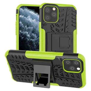 For iPhone 11 Pro Tire Texture TPU + PC Shockproof Case with Holder(Green)