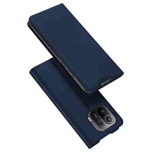 For Xiaomi Mi 11 Pro DUX DUCIS Skin Pro Series Horizontal Flip PU + TPU Leather Case with Holder & Card Slots(Dark Blue)