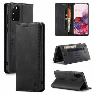 For Samsung Galaxy S20 AutSpace A01 Retro Skin-feel Crazy Horse Texture Horizontal Flip Leather Case with Holder & Card Slots & Wallet & RFID(Black)