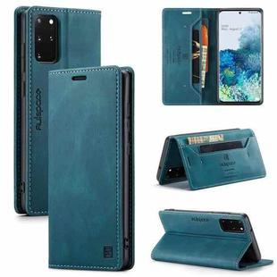 For Samsung Galaxy S20+ AutSpace A01 Retro Skin-feel Crazy Horse Texture Horizontal Flip Leather Case with Holder & Card Slots & Wallet & RFID(Blue)