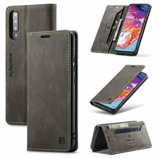 For Samsung Galaxy A70 AutSpace A01 Retro Skin-feel Crazy Horse Texture Horizontal Flip Leather Case with Holder & Card Slots & Wallet & RFID(Coffee)