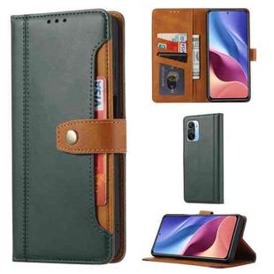 For Xiaomi Redmi K40 / K40 Pro Calf Texture Double Fold Clasp Horizontal Flip Leather Case with Photo Frame & Holder & Card Slots & Wallet(Green)