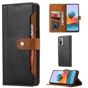 For Xiaomi Redmi Note 10 Pro Calf Texture Double Fold Clasp Horizontal Flip Leather Case with Photo Frame & Holder & Card Slots & Wallet(Black)