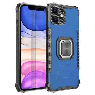 For iPhone 11 Fierce Warrior Series Armor All-inclusive Shockproof Aluminum Alloy + TPU Protective Case with Ring Holder (Blue)