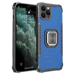 For iPhone 11 Pro Fierce Warrior Series Armor All-inclusive Shockproof Aluminum Alloy + TPU Protective Case with Ring Holder (Blue)