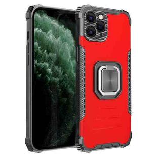 For iPhone 11 Pro Max Fierce Warrior Series Armor All-inclusive Shockproof Aluminum Alloy + TPU Protective Case with Ring Holder (Red)