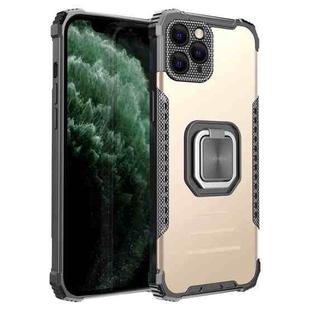 For iPhone 11 Pro Max Fierce Warrior Series Armor All-inclusive Shockproof Aluminum Alloy + TPU Protective Case with Ring Holder (Gold)