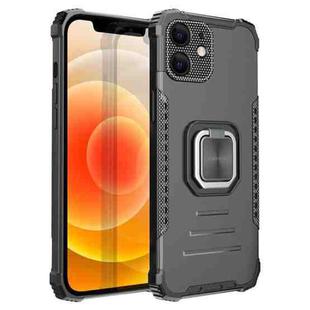 For iPhone 12 mini Fierce Warrior Series Armor All-inclusive Shockproof Aluminum Alloy + TPU Protective Case with Ring Holder (Black)