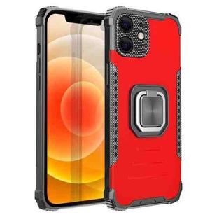For iPhone 12 mini Fierce Warrior Series Armor All-inclusive Shockproof Aluminum Alloy + TPU Protective Case with Ring Holder (Red)