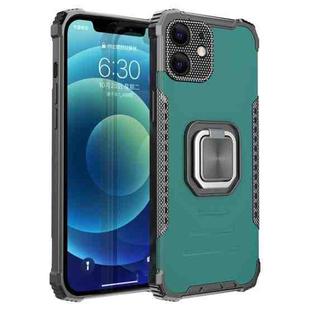 Fierce Warrior Series Armor All-inclusive Shockproof Aluminum Alloy + TPU Protective Case with Ring Holder For iPhone 12(Green)