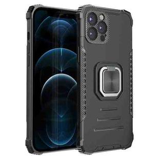 For iPhone 12 Pro Fierce Warrior Series Armor All-inclusive Shockproof Aluminum Alloy + TPU Protective Case with Ring Holder(Black)