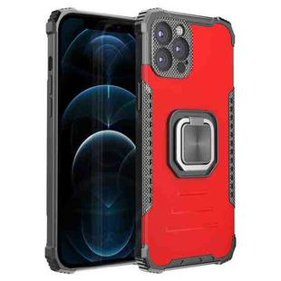 For iPhone 12 Pro Fierce Warrior Series Armor All-inclusive Shockproof Aluminum Alloy + TPU Protective Case with Ring Holder(Red)