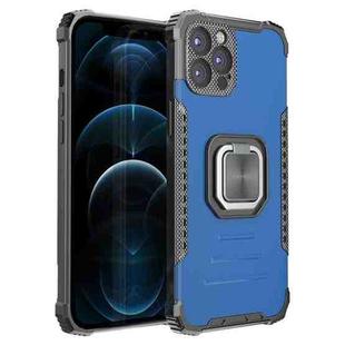 For iPhone 12 Pro Fierce Warrior Series Armor All-inclusive Shockproof Aluminum Alloy + TPU Protective Case with Ring Holder(Blue)