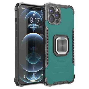 For iPhone 12 Pro Max Fierce Warrior Series Armor All-inclusive Shockproof Aluminum Alloy + TPU Protective Case with Ring Holder(Green)