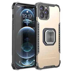 For iPhone 12 Pro Max Fierce Warrior Series Armor All-inclusive Shockproof Aluminum Alloy + TPU Protective Case with Ring Holder(Gold)