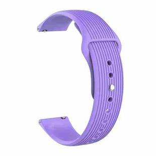 20mm Universal Vertical Grain Reverse Buckle Watch Band(Purple)