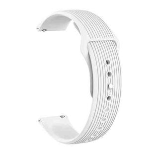 20mm Universal Vertical Grain Reverse Buckle Watch Band(White)