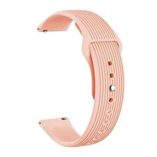 20mm Universal Vertical Grain Reverse Buckle Watch Band(Pink)