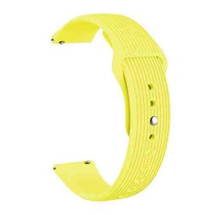 20mm Universal Vertical Grain Reverse Buckle Watch Band(Yellow)