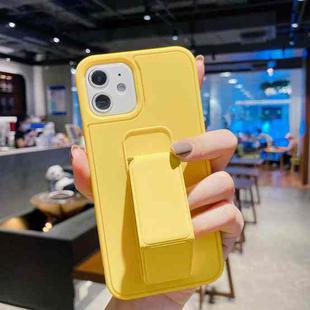 Colorful TPU + PC Shockproof Case with Wrist Strap Holder For iPhone 11 Pro(Yellow)