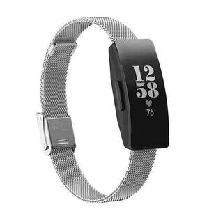For Fitbit Inspire / Inspire HR / Ace 2 Double Insurance Buckle Milanese Watch Band(Silver)