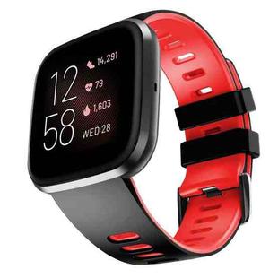 For Fitbit Versa / Versa 2 / Versa Lite Two-color Silicone Watch Band(Black Red)