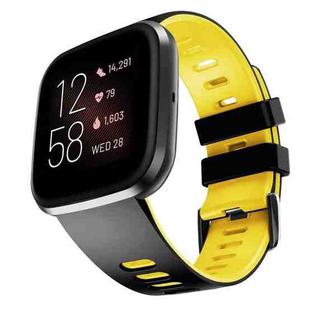 For Fitbit Versa / Versa 2 / Versa Lite Two-color Silicone Watch Band(Black Yellow)
