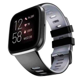 For Fitbit Versa / Versa 2 / Versa Lite Two-color Silicone Watch Band(Black Grey)