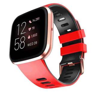 For Fitbit Versa / Versa 2 / Versa Lite Two-color Silicone Watch Band(Red Black)