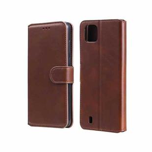 For OPPO Realme C20 Classic Calf Texture PU + TPU Horizontal Flip Leather Case with Holder & Card Slots & Wallet(Brown)