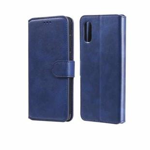 For Samsung Galaxy A02 / M02 Classic Calf Texture PU + TPU Horizontal Flip Leather Case with Holder & Card Slots & Wallet(Blue)