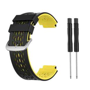 For Garmin Approach S2 / S4 Two-color Silicone Watch Band(Black Yellow)