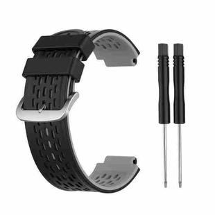 For Garmin Approach S2 / S4 Two-color Silicone Watch Band(Black Grey)