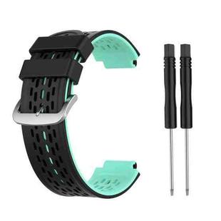 For Garmin Approach S2 / S4 Two-color Silicone Watch Band(Black Mint Green)