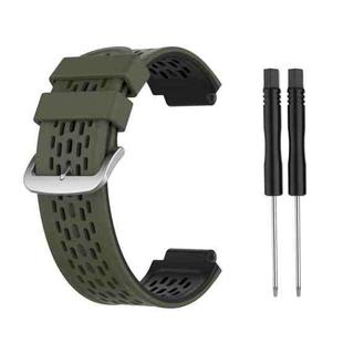 For Garmin Approach S2 / S4 Two-color Silicone Watch Band(Army Green Black)