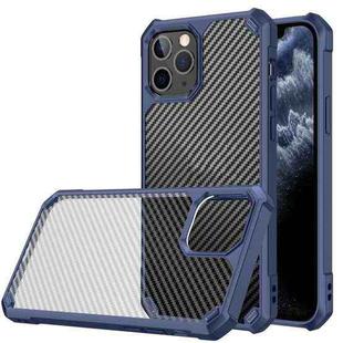 For iPhone 11 Pro Max Carbon Fiber Acrylic Shockproof Protective Case (Blue)
