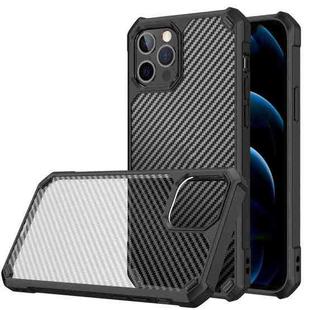 For iPhone 12 Pro Max Carbon Fiber Acrylic Shockproof Protective Case(Black)