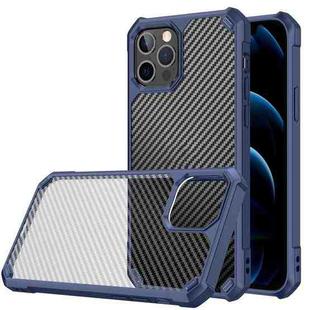 For iPhone 12 Pro Carbon Fiber Acrylic Shockproof Protective Case(Blue)