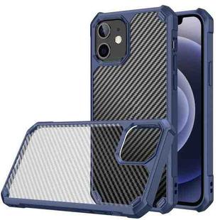 For iPhone 12 mini Carbon Fiber Acrylic Shockproof Protective Case (Blue)