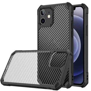 For iPhone 12 mini Carbon Fiber Acrylic Shockproof Protective Case (Black)