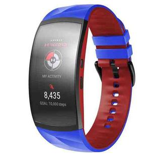 For Samsung Gear Fit2 / Fit2 Pro Two-color Silicone Watch Band(Royal Blue Red)