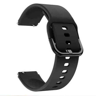 For Xiaomi Mi Watch Electroplating Buckle Silicone Watch Band(Black)