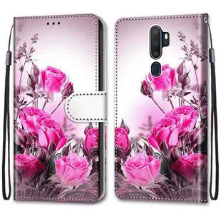 For OPPO A9 (2020) / A5 (2020) / A11X / A11 Coloured Drawing Cross Texture Horizontal Flip PU Leather Case with Holder & Card Slots & Wallet & Lanyard(Wild Rose)