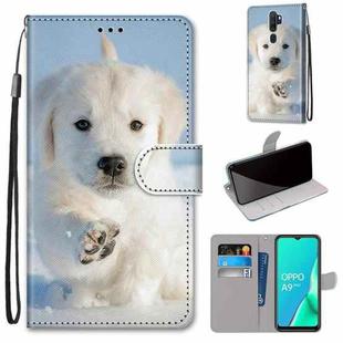 For OPPO A9 (2020) / A5 (2020) / A11X / A11 Coloured Drawing Cross Texture Horizontal Flip PU Leather Case with Holder & Card Slots & Wallet & Lanyard(Snow Puppy)