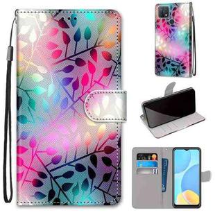 For OPPO A15 / A15s Coloured Drawing Cross Texture Horizontal Flip PU Leather Case with Holder & Card Slots & Wallet & Lanyard(Translucent Glass)