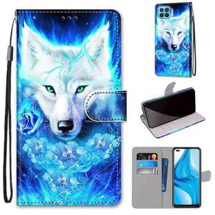 For OPPO F17 Pro / A93 4G / Reno4 Lite / Reno4 F Coloured Drawing Cross Texture Horizontal Flip PU Leather Case with Holder & Card Slots & Wallet & Lanyard(Dick Rose Wolf)